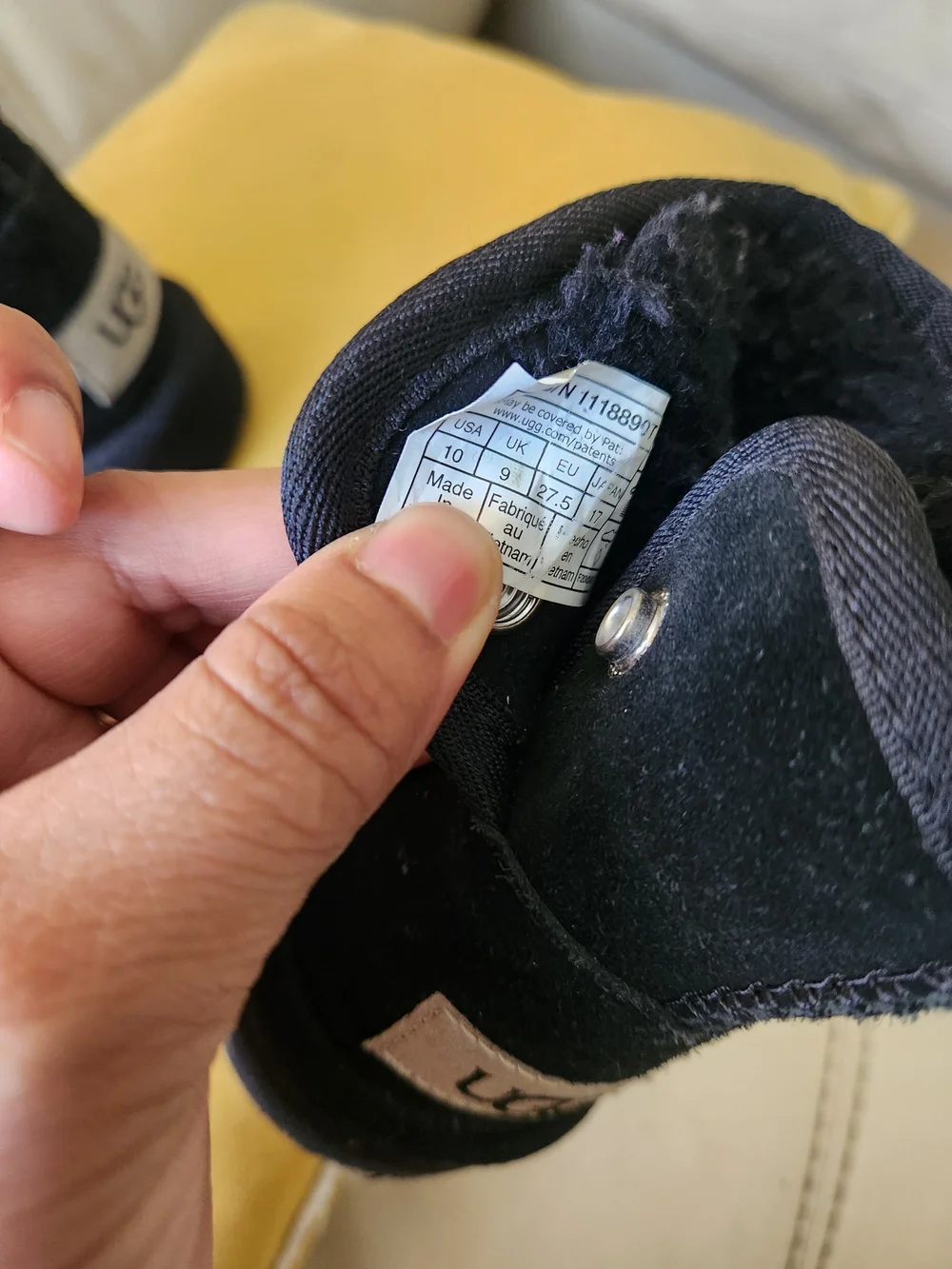 UGG Kids Black Short Button Suede Boot
